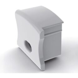 Capuchon final PVC blanc avec passe fil pour profilé Slim line 15 mm