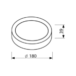 Prolumia - Pro-Ceiling LED D180x39mm monté dimmable 11W 230V 745lm 3000K IP40 blanc - 40001115 – Image 2
