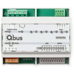 Qbus - Gradateur de groupe autonome Qbus DALI pour 4 groupes. Alimentation intégrée. - QDG04SA