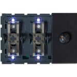 Qbus - Interr.-Therm + détecteur (Black) 1-4 BTs (3 mod) BTicino LN RGB - SWC06MT/YD