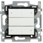 Qbus - Interrupteur 4 boutons Niko Série White 101 RGB - SWC04/101