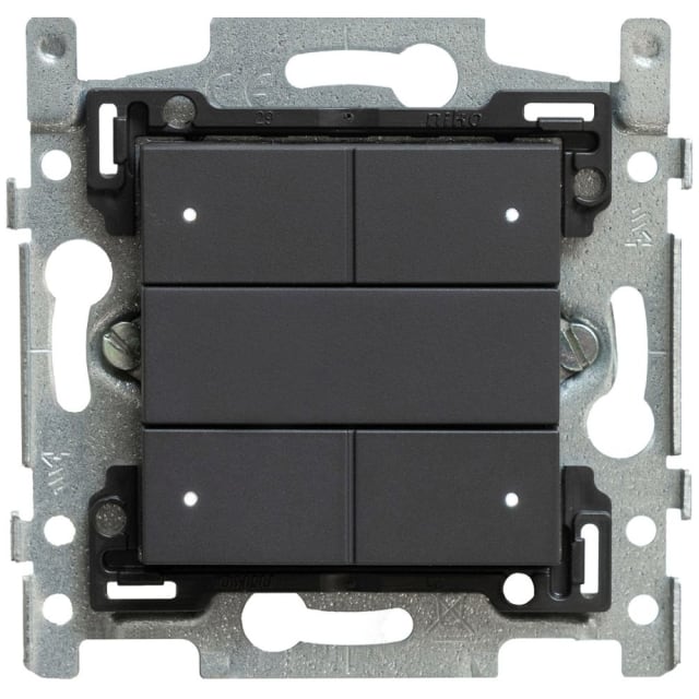 Qbus - Interrupteur 4 boutons série Niko Anthracite 122 RGB - SWC04/122 Qbus - Interrupteur 4 boutons série Niko Anthracite 122 RGB - SWC04/122