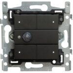 Qbus - Interrupteur-détecteur 3 boutons Niko 161 Black Coated RGB - SWC04M/161