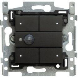 Qbus - Interrupteur-détecteur 3 boutons Niko 161 Black Coated RGB - SWC04M/161