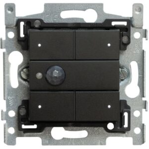 Qbus - Interrupteur-détecteur 3 boutons Niko 161 Black Coated RGB - SWC04M/161