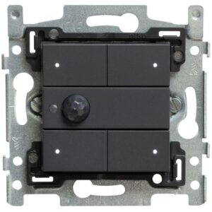 Qbus - Interrupteur-détecteur 3 boutons série Niko Anthracite 122 RGB - SWC04M/122