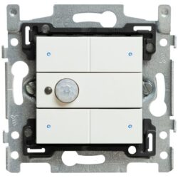 Qbus - Interrupteur-détecteur-thermostat 3 boutons Niko Série White 101 RGB - SWC04MT/101