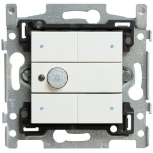 Qbus - Interrupteur-détecteur-thermostat 3 boutons Niko Série White 101 RGB - SWC04MT/101