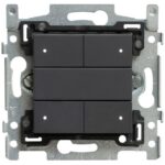 Qbus - Interrupteur-thermostat 4 boutons série Niko Anthracite 122 RGB - SWC04T/122