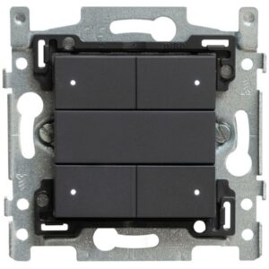 Qbus - Interrupteur-thermostat 4 boutons série Niko Anthracite 122 RGB - SWC04T/122