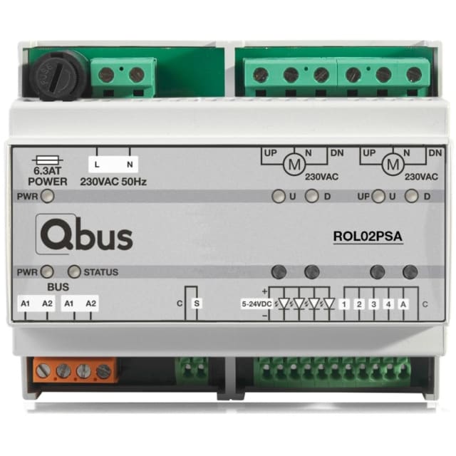 Qbus - Module Stand-Alone pour positionnement 2 moteurs - ROL02PSA Qbus - Module Stand-Alone pour positionnement 2 moteurs - ROL02PSA