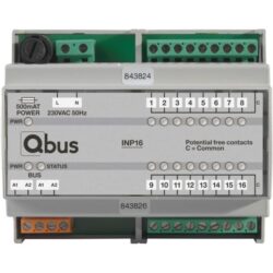 Qbus - Module d'entrée DIN RAIL (16x externe - 0 Volt) avec indication LED - INP16
