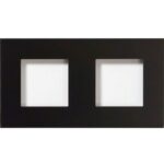 Qbus - Plaque de recouvrement Tastu pour appareillage Niko 2 modules verre noir - ADPTASTU/N2GB