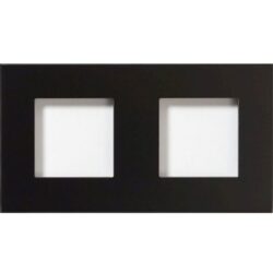Qbus - Plaque de recouvrement Tastu pour appareillage Niko 2 modules verre noir - ADPTASTU/N2GB