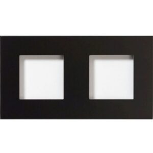 Qbus - Plaque de recouvrement Tastu pour appareillage Niko 2 modules verre noir - ADPTASTU/N2GB