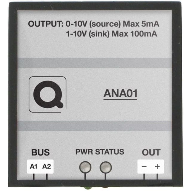 Qbus - Sortie analogique (1x 0/1-10V) - ANA01 Qbus - Sortie analogique (1x 0/1-10V) - ANA01