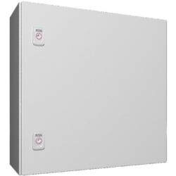 Coffret électrique acier 500x500x210 mm, configuration visible