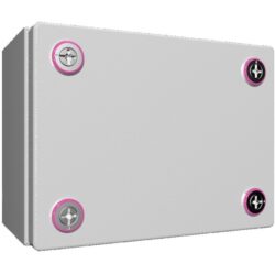 Boîtier de jonction acier 200x150x120 mm, configuration visible