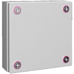 Boîtier de jonction acier 200x200x80 mm, configuration visible