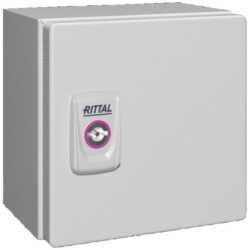 Détails visibles de Coffret électrique acier avec porte 150x150x120 mm pour Portes et plastrons pour coffrets