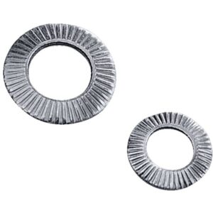 Rondelle de contact M6 dentée striée avec surface crantée pour fixation et mise à la masse