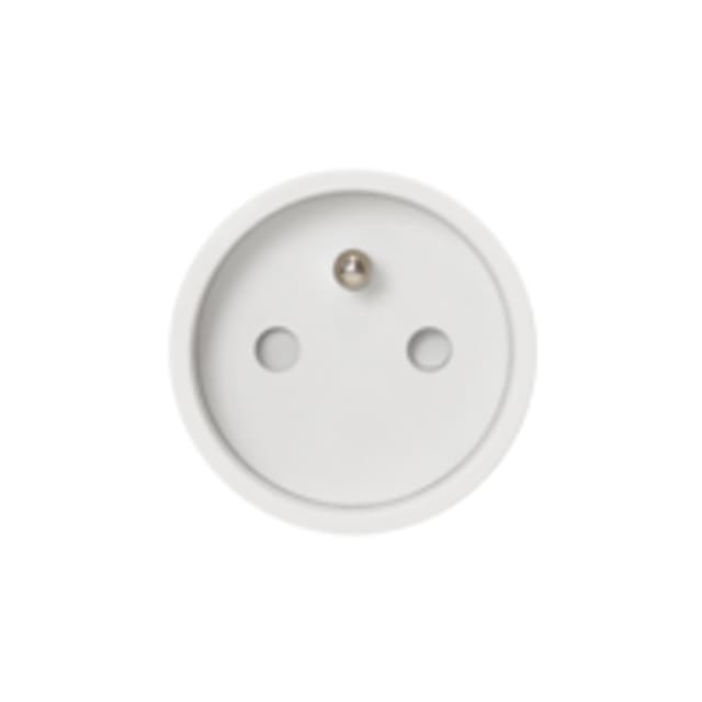 ROND Unifit Prise femelle ronde Ø45 Prise femelle ronde blanche Ø45 type E avec deux alvéoles et contact de terre central