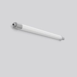 Réglette LED étanche blanche tubulaire avec embouts gris 1399 mm