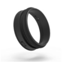 Anneau adaptateur noir 125 mm en plastique avec collerette pour conduit de ventilation