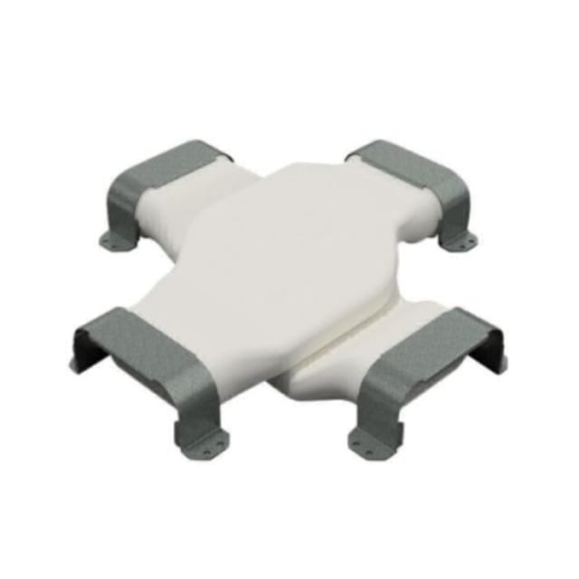 Renson Croisement pivot Easyflex 27598 Croisement pivot blanc avec brides de fixation grises pour conduits de ventilation