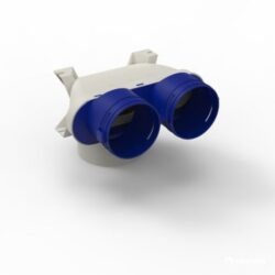 Détails visibles de Coude vertical 90° raccordement vanne 2x Ø90 Ø125 28912 pour Accessoires pour conduits de ventilation