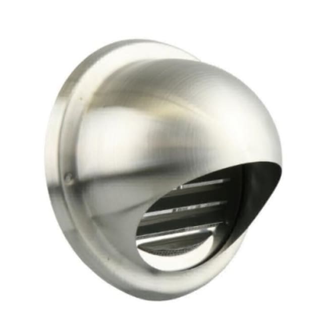 Renson Grille d’aération ronde inox 638 DIY Grille d’aération ronde en inox brossé Ø150 mm avec ouverture frontale et lames intérieures