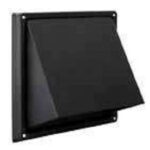 Renson - Grille de hot à clapet RVS Noir 185x185 tube 125mm - 9343