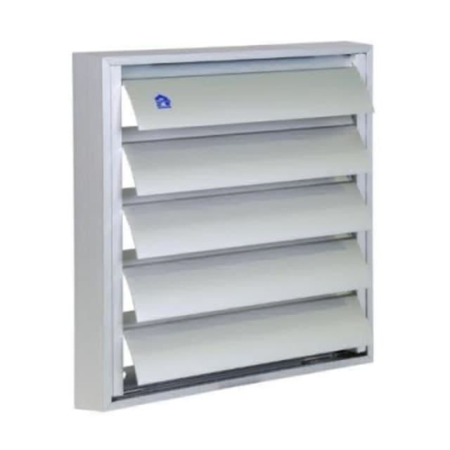 Grille de surpression Renson 10114 Grille de surpression anodisée 210 x 210 avec lames inclinées pour hotte
