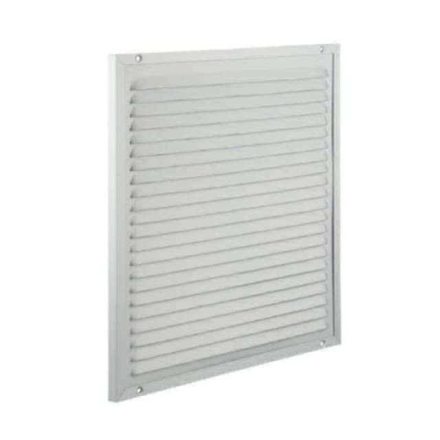 Renson Grille de ventilation estampée 300 x 300 Grille de ventilation estampée 300 x 300 anodisée avec lames inclinées et cadre carré en aluminium