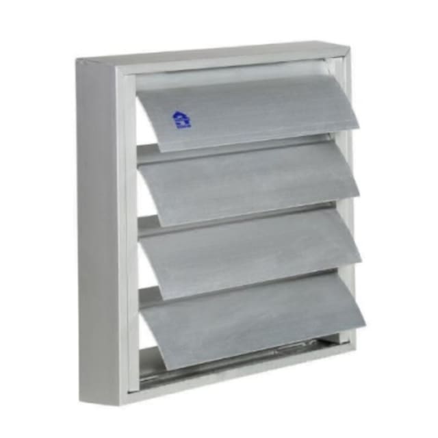 Grille de surpression Renson 210x210 anodisé 16091 Grille de surpression pour hotte 210x210 en aluminium anodisé avec lamelles inclinées