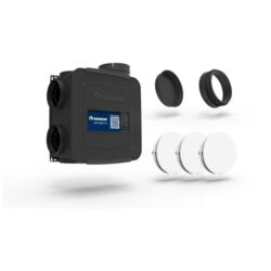 Kit de ventilation avec boîtier HealthboxGO, adaptateur noir et valve ronde blanche