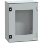 SAREL - boîtier monobloc polyester à montage mural IP66 H430xL330xP200 mm porte vitrée - NSYPLM43TG