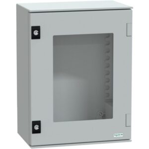 SAREL - boîtier monobloc polyester à montage mural IP66 H430xL330xP200 mm porte vitrée - NSYPLM43TG