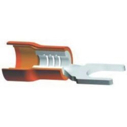 SBI - Cosse fourche cuivre isolé PVC rouge 0