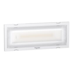 Bloc d’éclairage de secours LED rectangulaire blanc IP65 250 lm pour installation murale