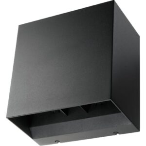 Applique murale noire cubique en aluminium avec éclairage LED haut bas 3000K