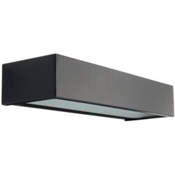 Applique murale LED noire 10W 3000K IP65, configuration visible