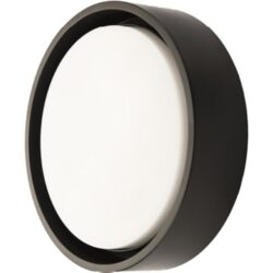Applique murale ronde noire LED 3000K avec diffuseur blanc et détecteur