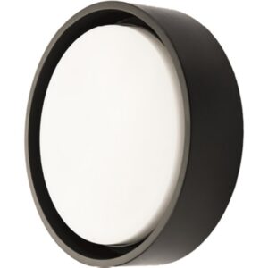 Applique murale ronde noire LED 3000K avec diffuseur blanc et détecteur