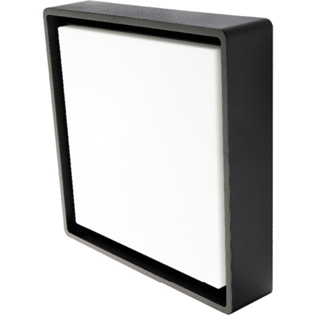 SG Lighting Frame Square Maxi applique LED Applique murale carrée noire LED 3000K avec diffuseur blanc et détecteur