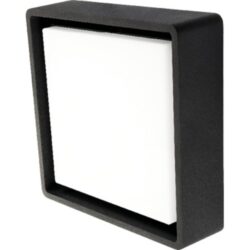 Applique murale LED carrée noire avec diffuseur blanc et détecteur intégré 3000K