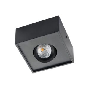 Spot LED carré noir orientable 6W avec module central encastré apparent