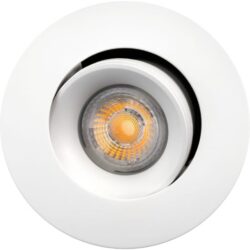 Downlight LED encastrable blanc rond dimmable 2700K avec réflecteur central visible