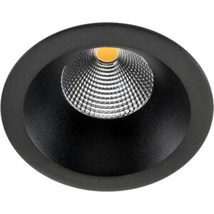 Spot encastrable noir 9W LED dimmable avec réflecteur intérieur texturé