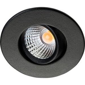 Spot encastrable noir rond orientable LED 4W 3000K avec réflecteur profond